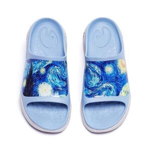 UIN Men's Sandals Beach Summer Casual Slippers (Starry Night Ibiza Slides)